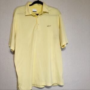 Greg Norman Mens Shirt Large Yellow PlayDry Polo Golf